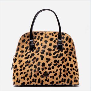 Frances Valentine Rachel Leopard Printed Haircalf Satchel Bag - Like New